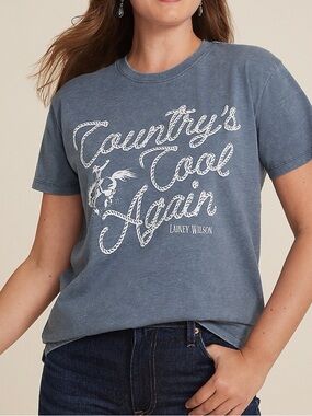 Lainey Wilson x Maurices Countrys Cool Again Oversized Fit Graphic Tee Blue L